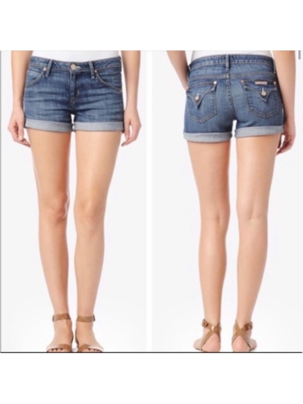 Hudson Jeans Crowley Mid Thigh Cuffed Jean Denim Shorts Size 27